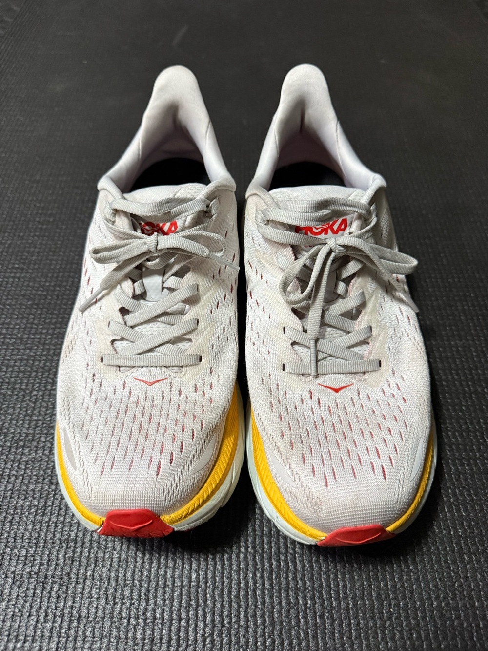 Hoka - Clifton 8 Men’s Size 8.5 (White/Yellow)